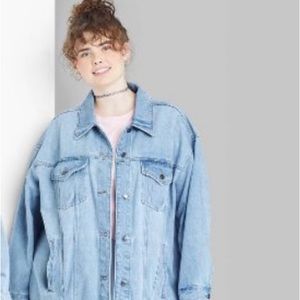 Wild Fable oversized trucker jean jacket. Blue wash size small. NEW